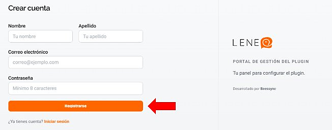 Formulario de registro completado
